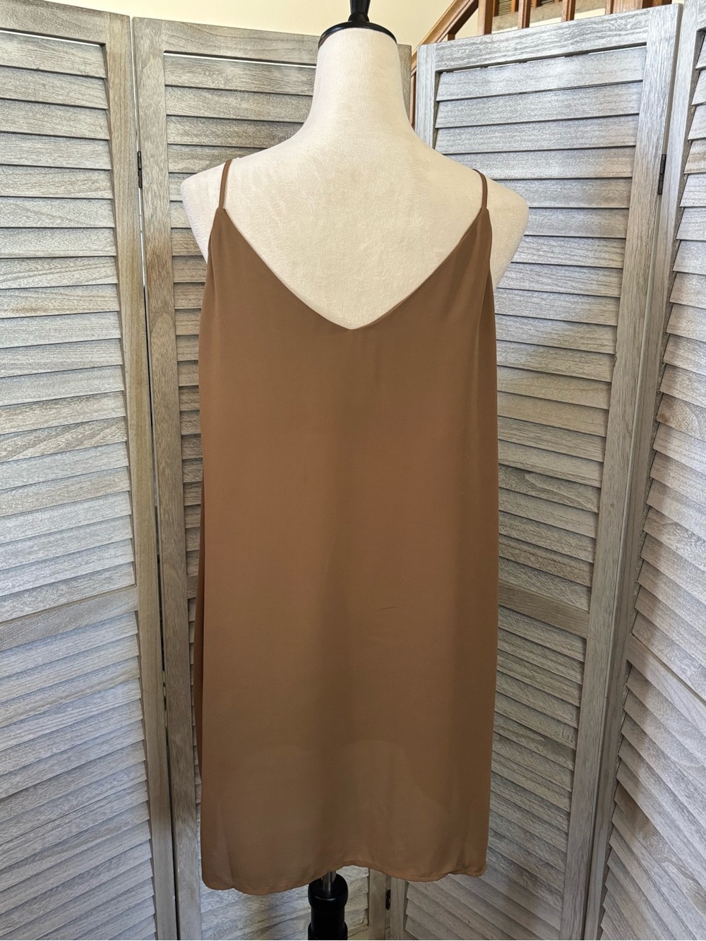Meraki Nude Taupe Silky VNeck Cami Tank Top SZ XL Fairycore Coquette Plus Size - Picture 4 of 16